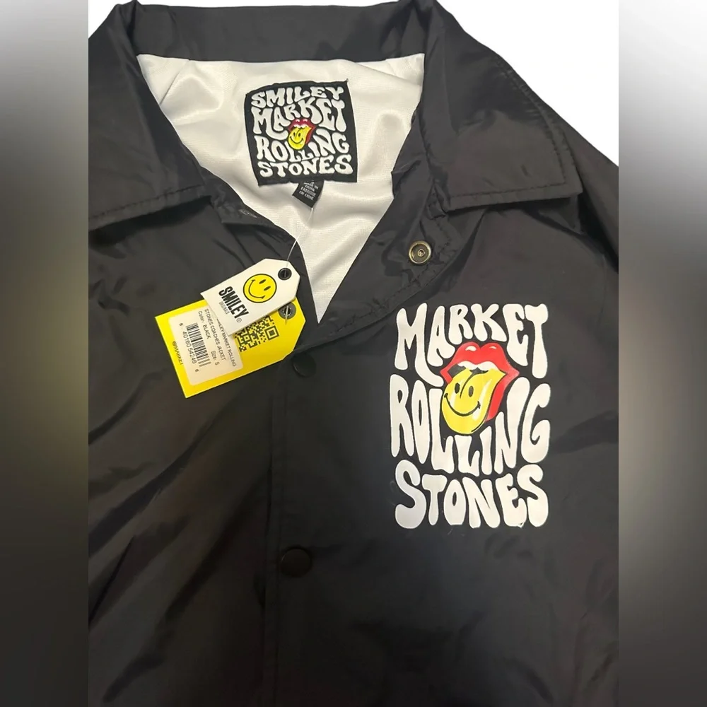 Chinatown Market X Smiley X The Rolling Stones Coaches Jacket NWT - Picture 2 of 3